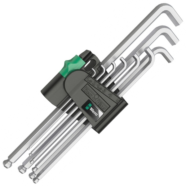 Набор Г-образных ключей Wera метрических, хромированных, 9шт, 950 PKLS/9 SM SB