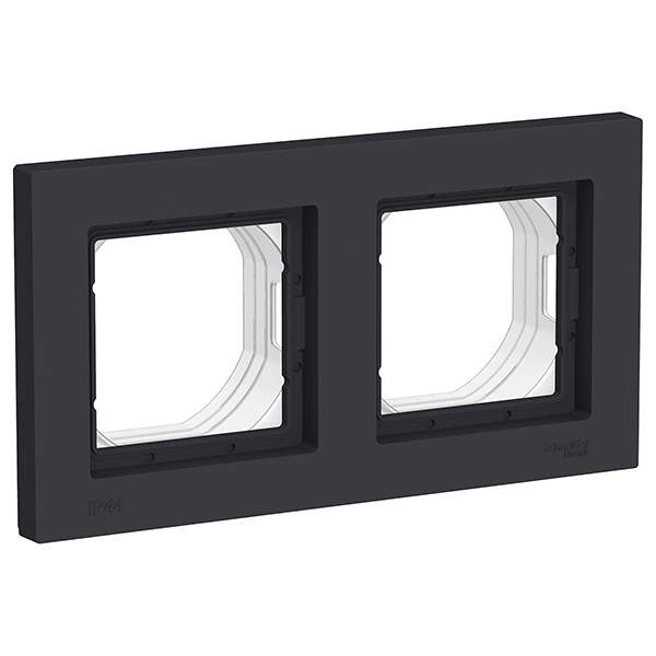 Рамка SE AtlasDesign Aqua 2 поста IP44, карбон