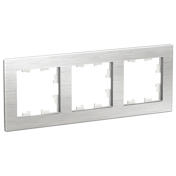 Рамка SE AtlasDesign Nature 3 поста, металл серебро