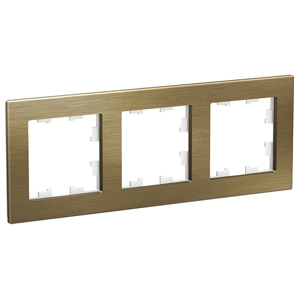Рамка SE AtlasDesign Nature 3 поста, металл латунь