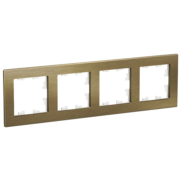 Рамка SE AtlasDesign Nature 4 поста, металл латунь