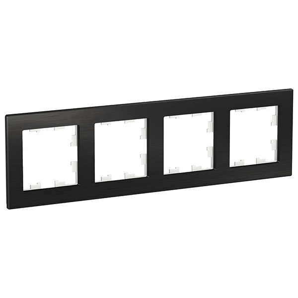 Рамка SE AtlasDesign Nature 4 поста, металл оникс