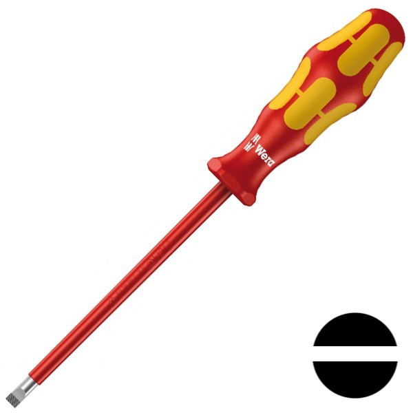 Изолированная шлицевая отвертка Wera 1.0 x 5.5 x 200mm Kraftform Plus 160 i VDE 1000V