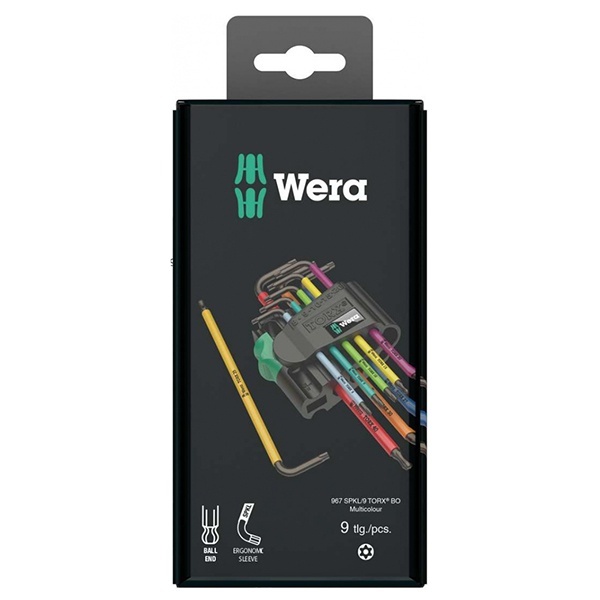 Набор Г-образных ключей Wera BlackLaser, SB, 9шт, 967 SPKL/9 TORX BO Multicolour