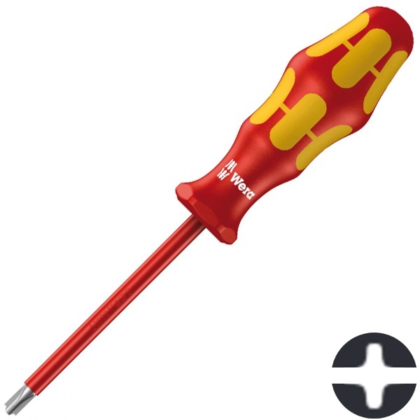 Изолированная отвертка Wera крест-шлиц PlusMinus PH/S1 x 80mm Kraftform 162 i PH/S VDE 1000V