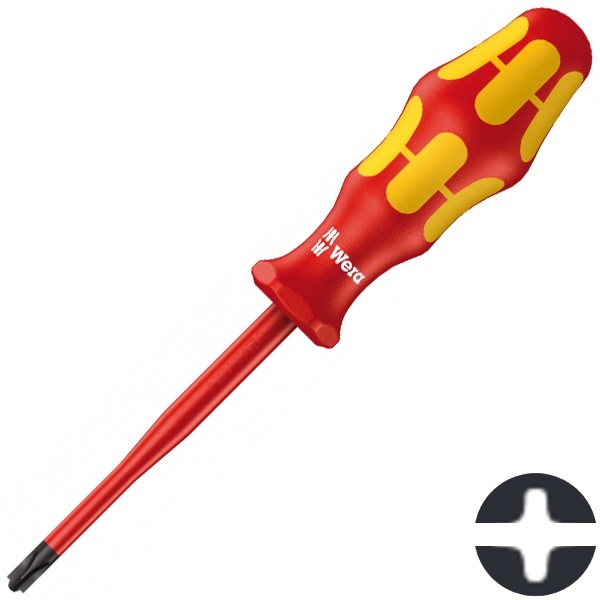 Изолированная отвертка Wera крест-шлиц PlusMinus PH/S2 x 100mm зауженная 162 iS PH/S VDE 1000V