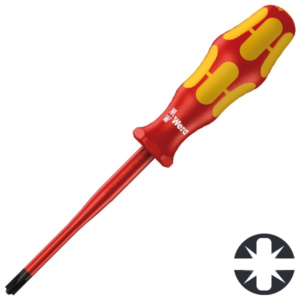 Изолированная отвертка Wera крест-шлиц PlusMinus PZ/S2 x 100mm зауженная 165 iSS PZ/S VDE 1000V