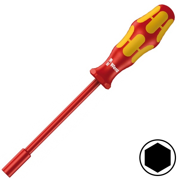 Изолированная торцевая отвертка-ключ Wera 12.0 x 125mm Kraftform 190 i VDE 1000V