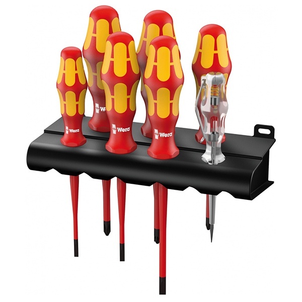 Набор диэлектрических отверток Wera 7 штук Kraftform Plus Серия 100 VDE 160 iS/7 Rack 1000V
