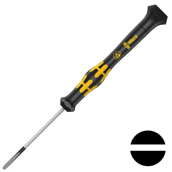 Отвертка шлицевая Wera 0.25 x 1.2 x 40mm антистатическая ESD для электроники Kraftform Micro 1578 A