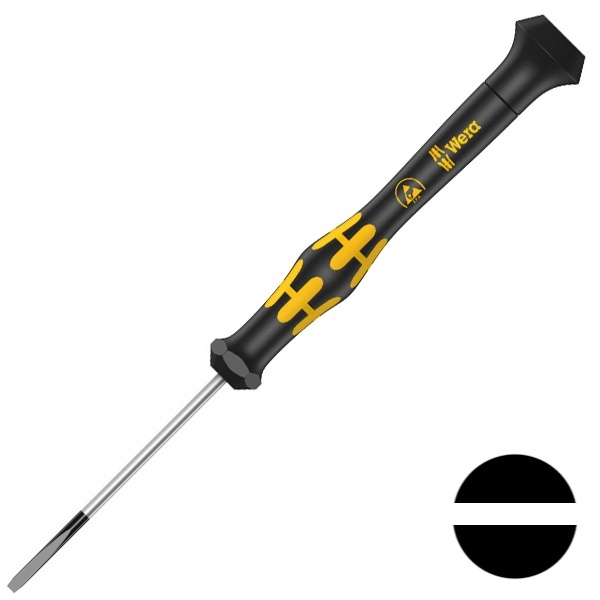 Отвертка шлицевая Wera 0.30 x 1.8 x 60mm антистатическая ESD для электроники Kraftform Micro 1578 A
