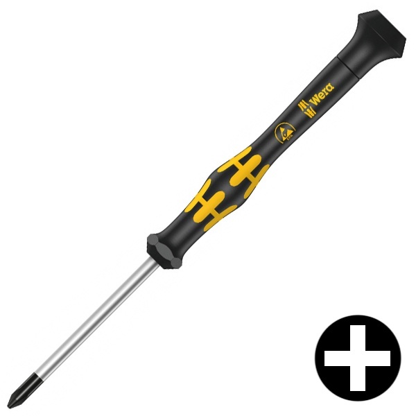 Отвертка крестовая Wera PH 0 x 60 mm антистатическая ESD для электроники Kraftform Micro 1550 PH