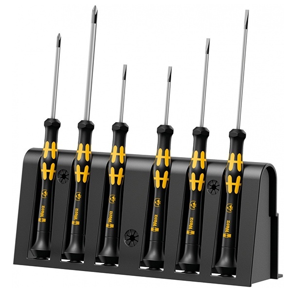 Набор прецизионных отверток Wera электронщика + подставка, 6 элементов 1578 A/6