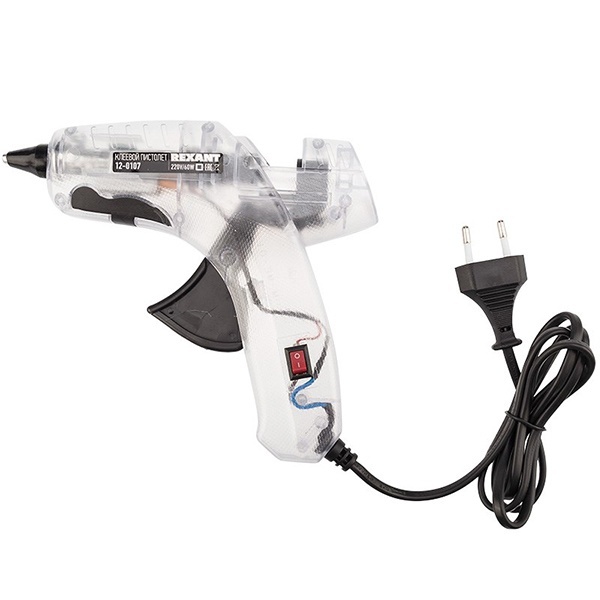 Пистолет клеевой Rexant 60Вт 11мм Прозрачный