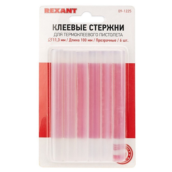 Клеевые стержни Rexant 11мм 100мм прозрачные (упак. 6шт.)