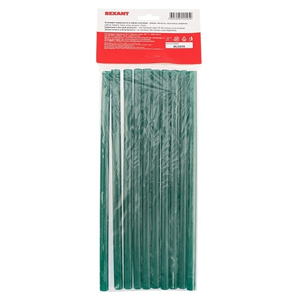 Клеевые стержни Rexant 11мм 270мм зеленые (упак. 10шт.)