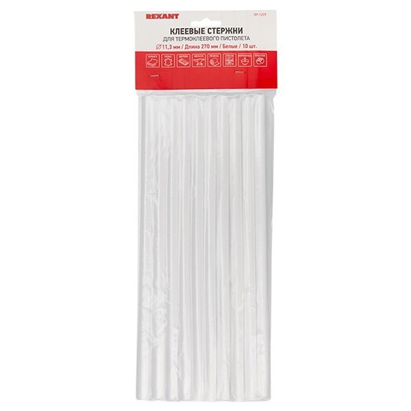 Клеевые стержни Rexant 11мм 270мм белые (упак. 10шт.)