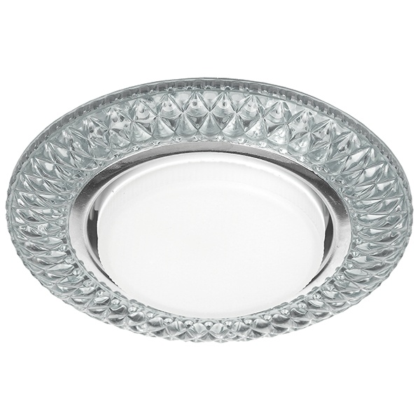 Декоративный светильник ЭРА DK LD23 SL/WH GX53 со светодиодной подсветкой, прозрачный