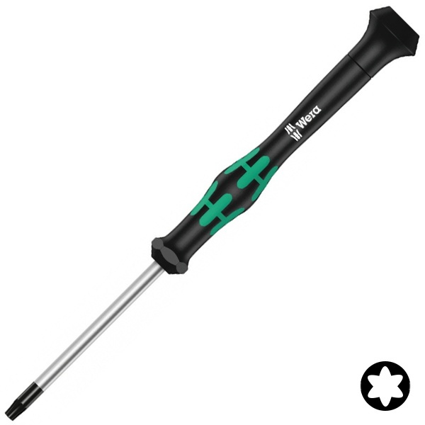 Отвертка Wera звездочка TORX HF TX 10x60mm с фиксацией крепежа для электроники Kraftform Micro 2067