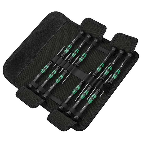 Набор отверток Wera для электронщиков Kraftform Micro-Set/12 SB1, 12 элементов, складная сумка