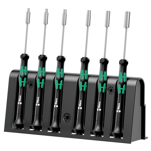 Набор из 6 торцевых отвёрток Wera для прецизионных работ, с подставкой 2069/6