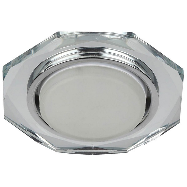 Светильник декоративный ЭРА DK81 SL под лампу GX53, 220V, многогранный, зеркальный хрусталь