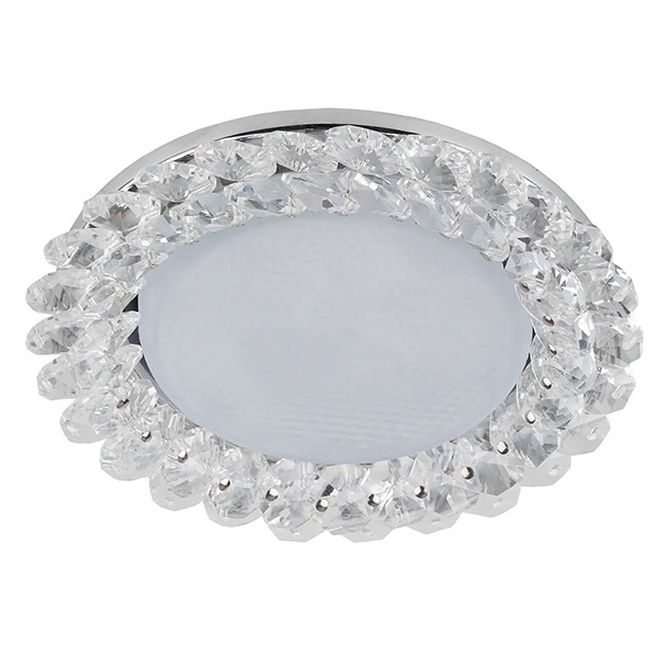 Светильник декоративный ЭРА DK84 CH/WH под лампу GX53, 220V, хром/прозрачный хрусталь