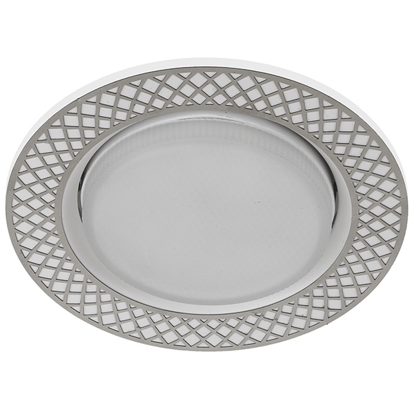 Светильник декоративный ЭРА KL79 WH/CH под лампу GX53, 220V, круглый, белый/хром