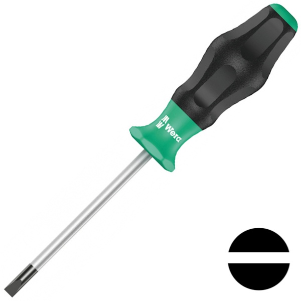 Отвертка плоская Wera шлицевая 1.2 x 6.0 x 100mm Kraftform Comfort 1335