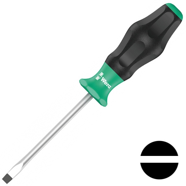 Отвертка плоская Wera шлицевая 1.2 x 6.5 x 150mm Kraftform Comfort 1334