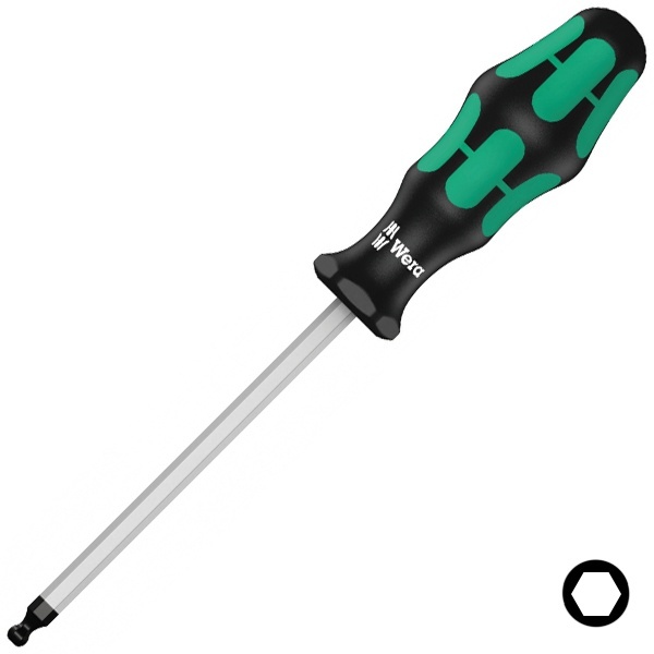 Отвертка с шестигранной сферической головкой Wera 4.0 x 100mm Kraftform Plus 352