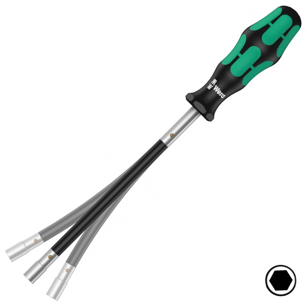 Отвертка-торцовый ключ с гибким стержнем Wera 7.0mm x 167mm Kraftform Plus 391