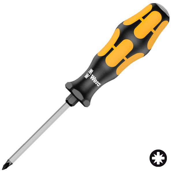 Крестовая ударная отвертка Wera Pozidriv PZ 1 x 80mm Kraftform Plus 918 SPZ