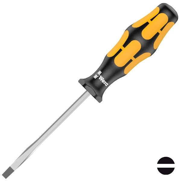 Шлицевая ударная отвертка Wera 0.6 x 3.5 x 80mm Kraftform Plus 932 A