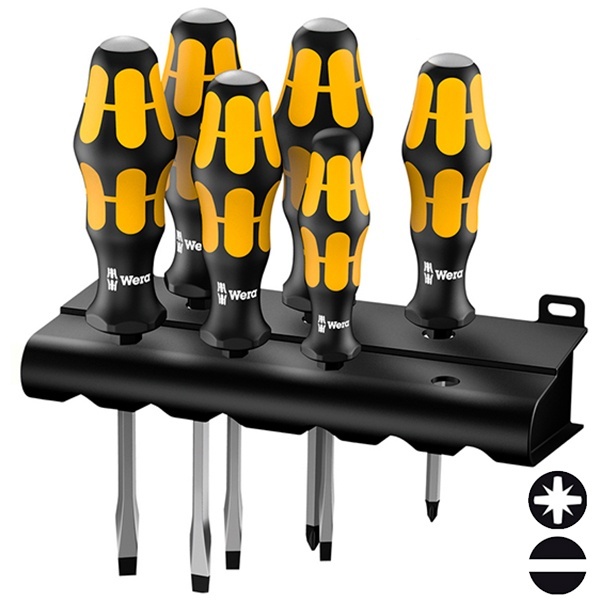 Набор ударных отверток 6 штук + подставка Wera Kraftform 932/918/6
