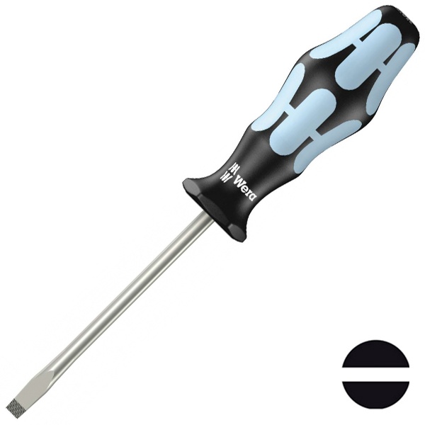 Шлицевая плоская отвертка нержавеющая сталь Wera 1.6 x 10.0 x 200mm Kraftform Edelstahl 3334