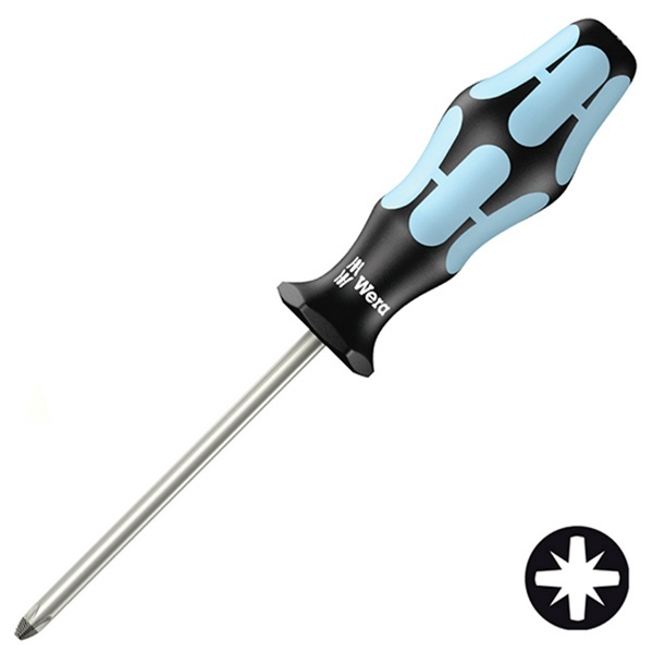 Отвертка крестовая нержавеющая сталь Wera Pozidriv PZ 0 x 60mm Kraftform Edelstahl 3355 PZ
