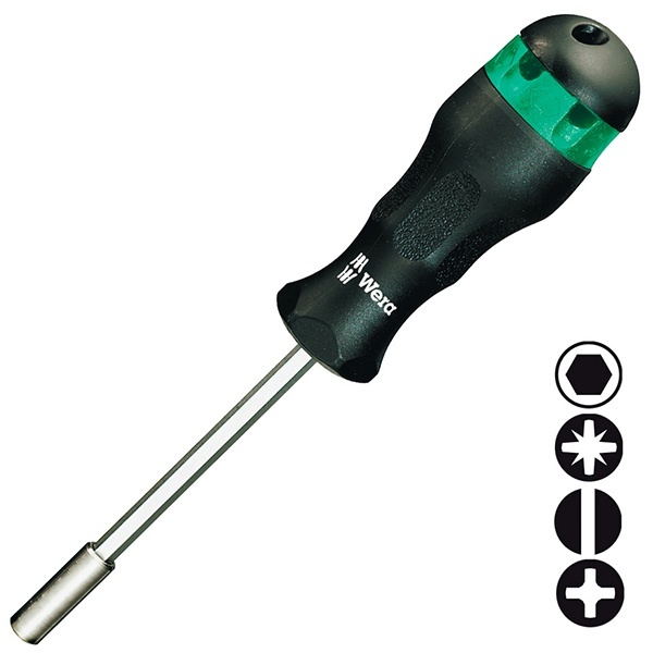 Комбинированный винтоверт Wera с сильным постоянным магнитом и насадками, 7 предметов, 819/1/6