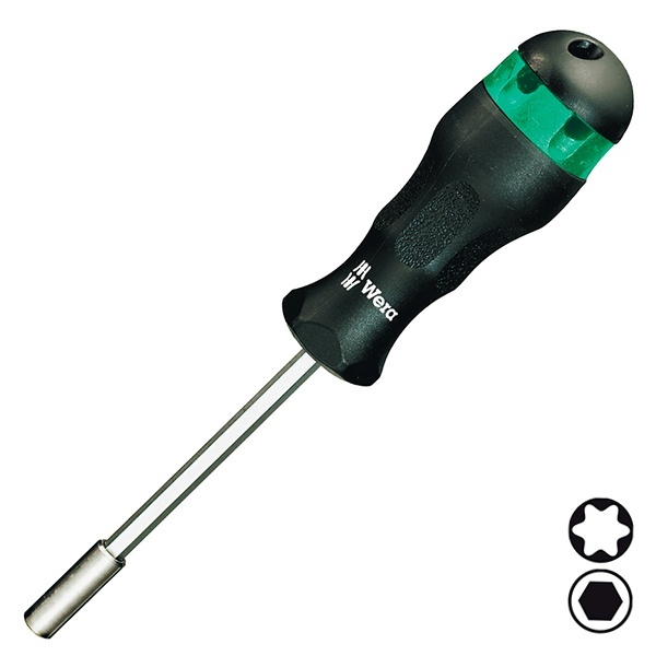 Комбинированный винтоверт Wera с сильным постоянным магнитом и насадками, 7 предметов, 820/1/6