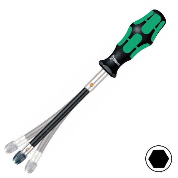 Отвертка Wera ручка-держатель с гибким стержнем для бит 1/4 дюйма Kraftform 392