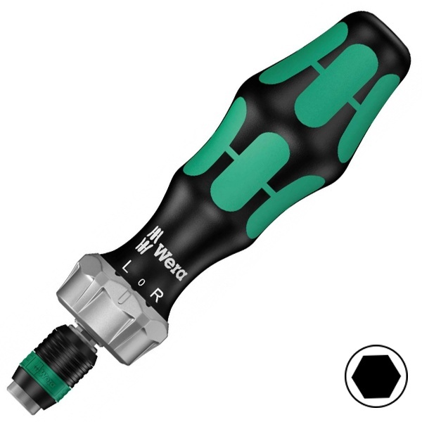 Отвертка Wera ручка-держатель с трещоткой и патроном Rapidaptor для бит 1/4 дюйма Kraftform 816 RA