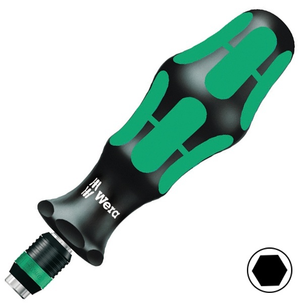 Отвертка Wera ручка-держатель с быстрозажимным патроном Rapidaptor для бит 1/4 дюйма Kraftform 816 R
