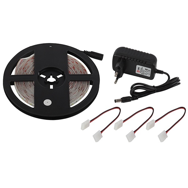 Светодиодная лента ЭРА 2835kit-4,8-60-12-IP65-6500-5m 4,8W/m 6500K 12V с драйвером и коннекторами