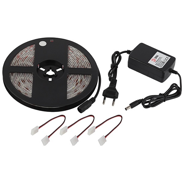 Светодиодная лента ЭРА 5050kit-14,4-60-12-IP65-6500-5m 14,4W/m 6500K 12V с драйвером и коннекторами