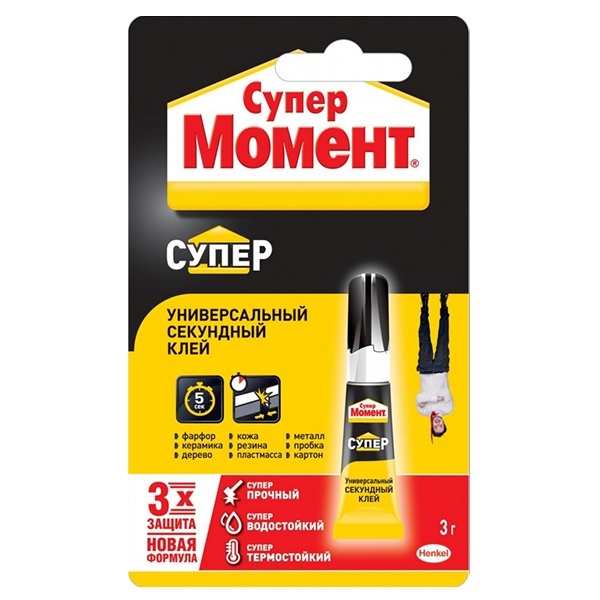 Универсальный секундный клей Момент Супер 3г 874565 / 4600611212050