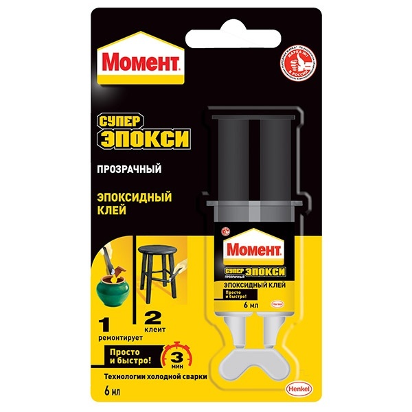 Эпоксидный клей Момент Супер Эпокси 6мл шприц 804437 / 6924470306667