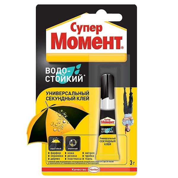 Универсальный секундный клей Момент Водостойкий Супер 3г 1683233 / 4600611312217