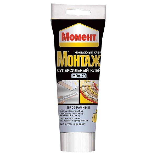 Клей Момент Монтаж Суперсильный прозрачный МВп-70 185г 1317436 / 4600611214702