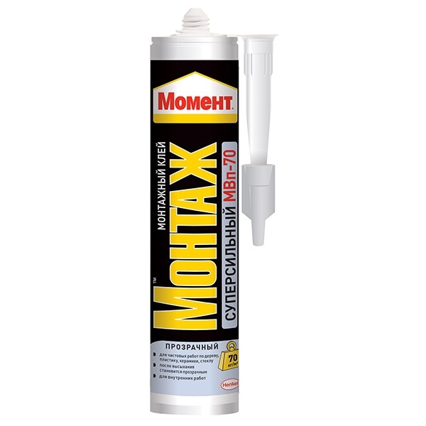 Клей Момент Монтаж Суперсильный прозрачный МВп-70 280г 1193517 / 4600611214603