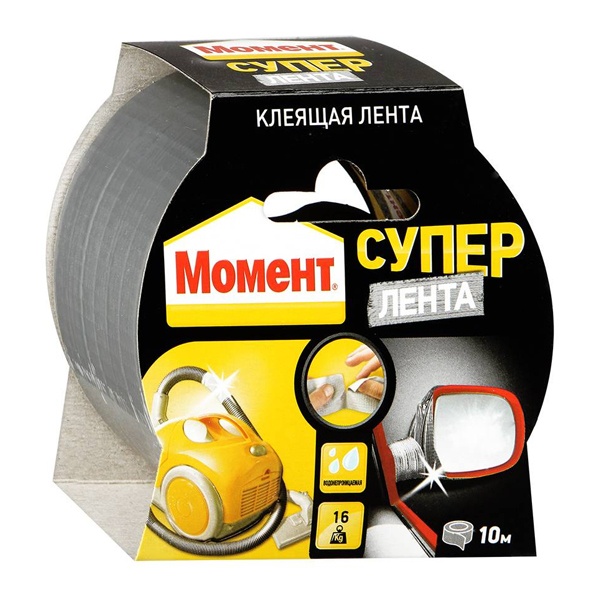 Универсальная клеящая Супер Лента Момент 10м серебряная 1760304 / 4600611241012